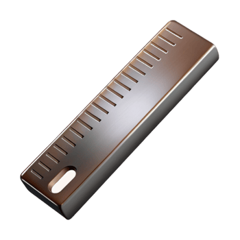 3D Render of a Metallic Ruler png