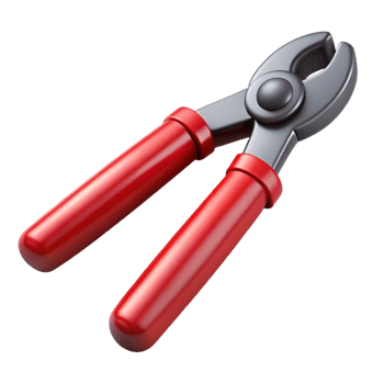Red and Gray 3D Pliers Illustration png