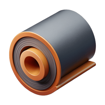 3D Render Orange and Gray Rolled Material png
