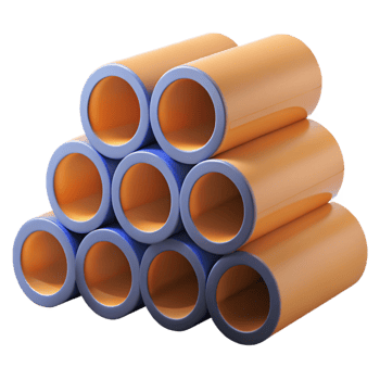 3D Render Orange and Blue Pipes Abstract png