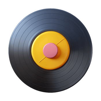 3D Vinyl Record Illustration, Abstract Design png