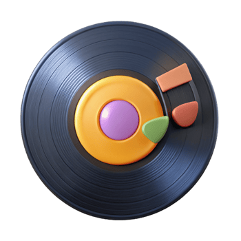 3D Render Vinyl Record Illustration png