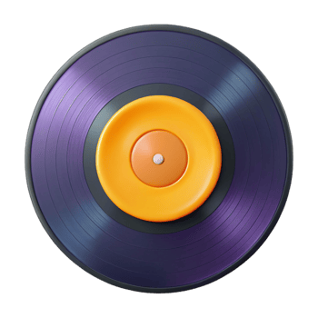 Purple and Orange 3D Vinyl Record Illustration png