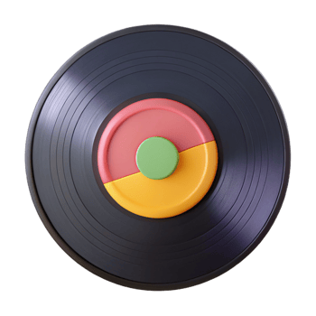 3D Vinyl Record Illustration Colorful Center png