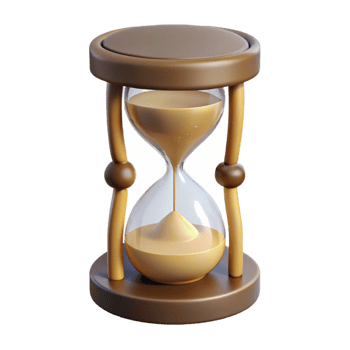 3D Hourglass Illustration Time Measurement Sand png