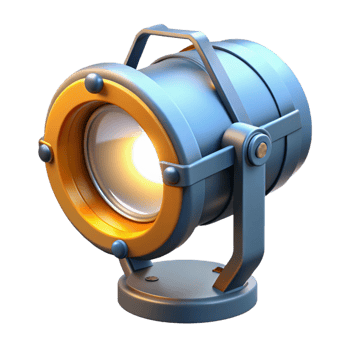 3D Render Spotlight Illustration png