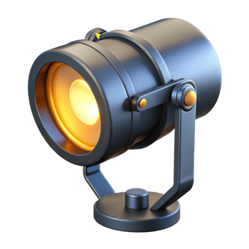 3D Render Spotlight Illustration png