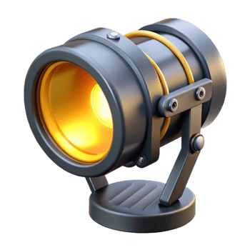 3D Render of a Modern Spotlight png