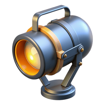 3D Render Spotlight Illustration png