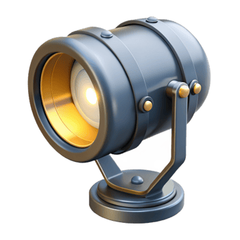 3D Model of a Vintage Spotlight png