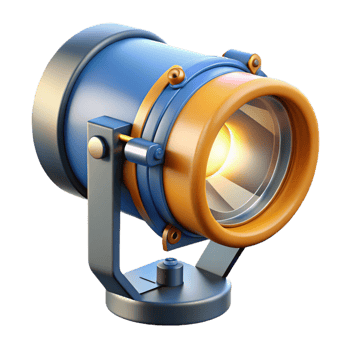 3D Render Spotlight Illustration png