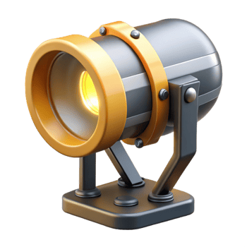 3D Render Spotlight Illustration png