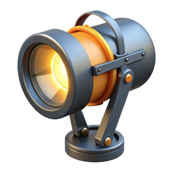 3D Render Spotlight Illustration png