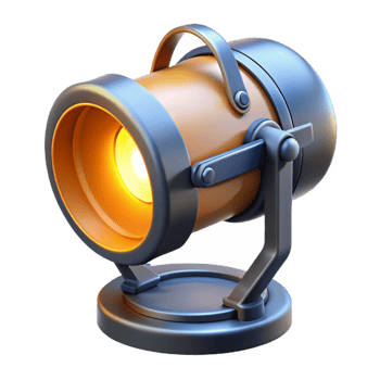 3D Render Spotlight Illustration png