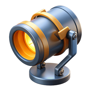 3D Render Spotlight Illustration, Game Asset, Cartoon Style png