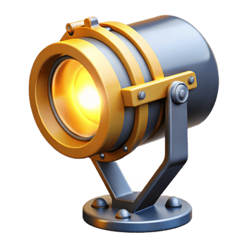 3D Render Spotlight Illustration png