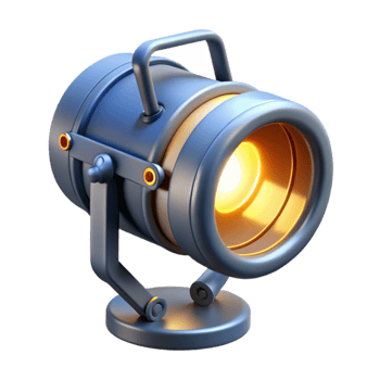 3D Render Spotlight Illustration png