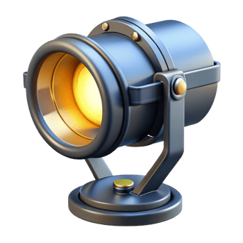 3D Render Spotlight Illustration png