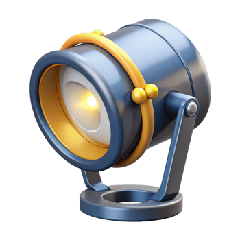 3D Render Spotlight Illustration png
