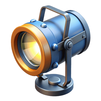 3D Render Spotlight Illustration png