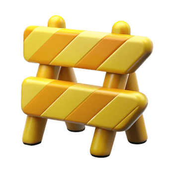 3D Yellow and Orange Striped Barricade Illustration png