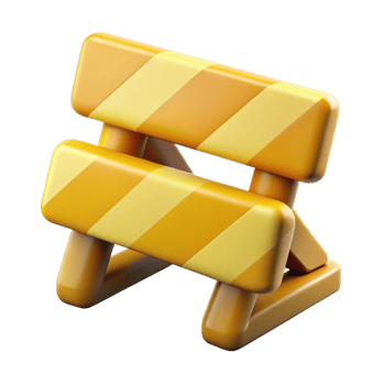 3D Render Yellow and Orange Striped Barrier png