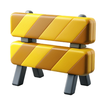 3D Render Yellow and Brown Striped Barrier png