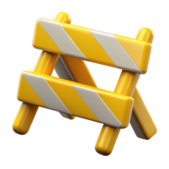 3D Render Yellow and White Striped Barrier png