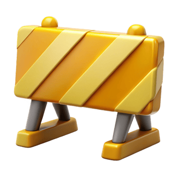 Yellow and Gray 3D Roadblock Illustration png