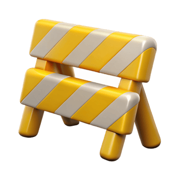 3D Render Yellow and White Striped Barrier png