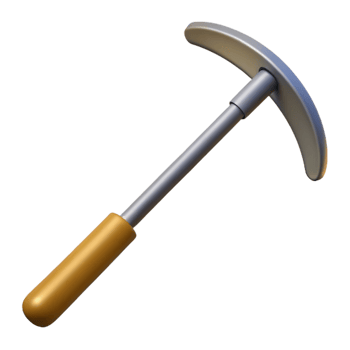 3D Render of a Handheld Pickaxe png