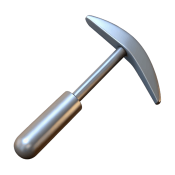 3D Model of a Silver Pickaxe png