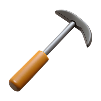 3D Render Orange Handled Hammer Tool png