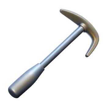 3D Render of a Silver Hammer Tool png