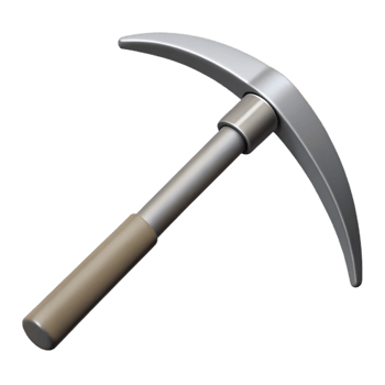 3D Render Pickaxe Mining Tool Illustration png