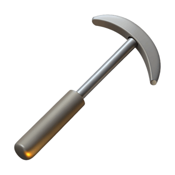 3D Render of a Curved Hammer Tool png