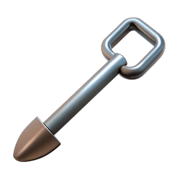 3D Render of a Metal Tool with Square Loop png