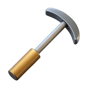 3D Render Gold and Silver Hammer Illustration png