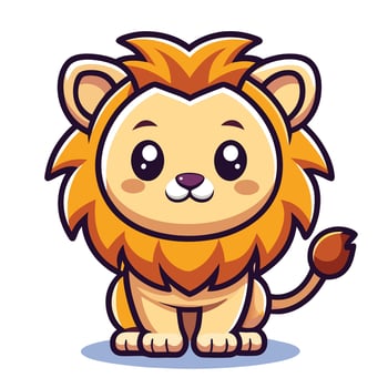 cute lion illustration vector