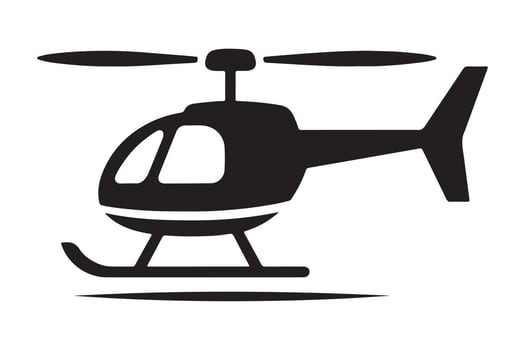 Flat Black Helicopter Silhouette vector