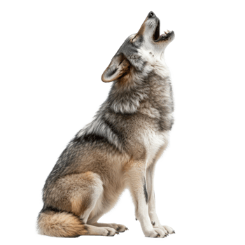 Howling Grey Wolf png