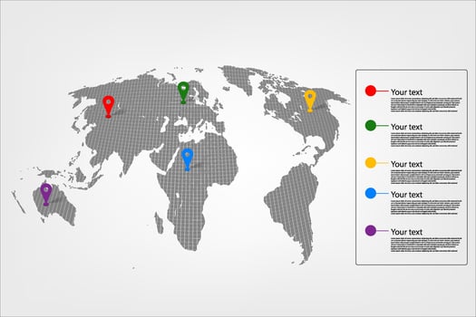 World map business infographic vector