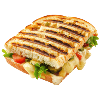 Delicious Grilled Cheese Sandwich Isolated on White Background for Food Photography on Transparent Background png