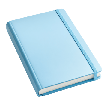 Light Blue Hardcover Notebook for Note-taking, Journaling, and Study on Transparent Background png