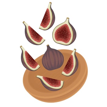 Illustration Logo Clipart levitation fresh purple Figs fruits vector