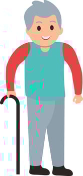 Senior Man Character in Flat Design vector