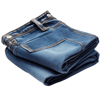Folded Blue Jeans Isolated on White Background for Fashion and Retail Use on Transparent Background png