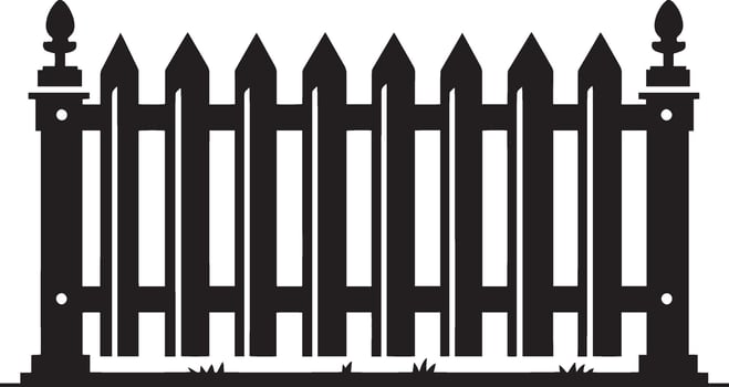 Captivating garden fence shadow design on a clean white surface vector