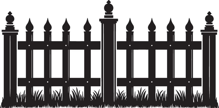 Realistic garden fence shadow illustration on clean white background vector