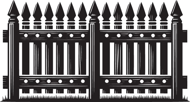 Contemporary garden fence shape artwork on clean white vector